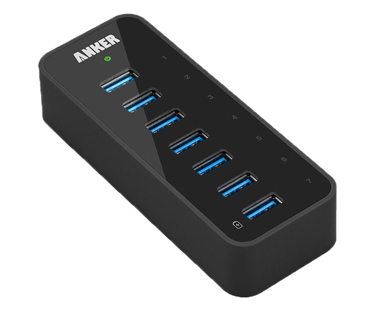 Anker - 7-Port Powered USB 3.0 HUB