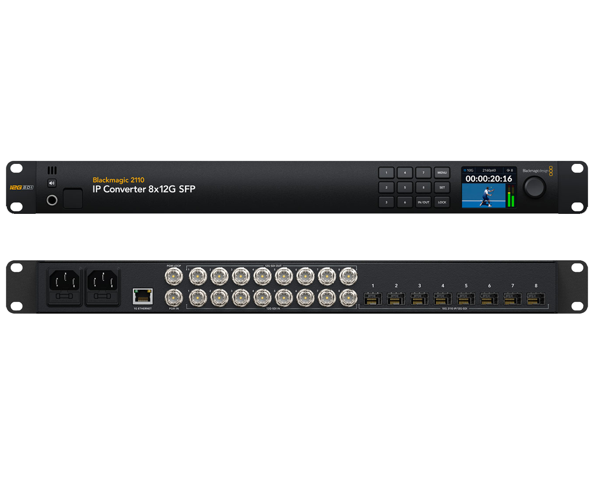 Blackmagic - 2110 IP Convertor - 8 Way 12G Fibre TX/RX